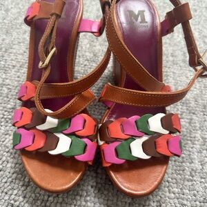 M by Missoni Pink and Green Sandals with Artistic Flair